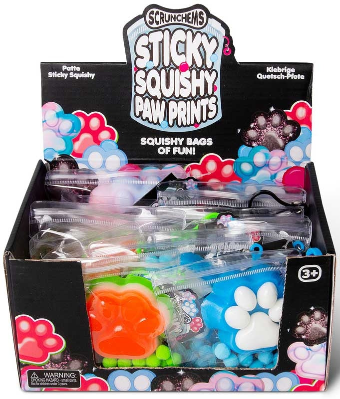 SCRUNCHEMS STICKY SQUISHY PAW PRINTS ASSORTED